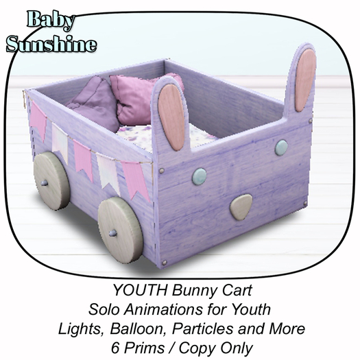 Second Life Marketplace Bunny Cart Youth Purple (ADD)